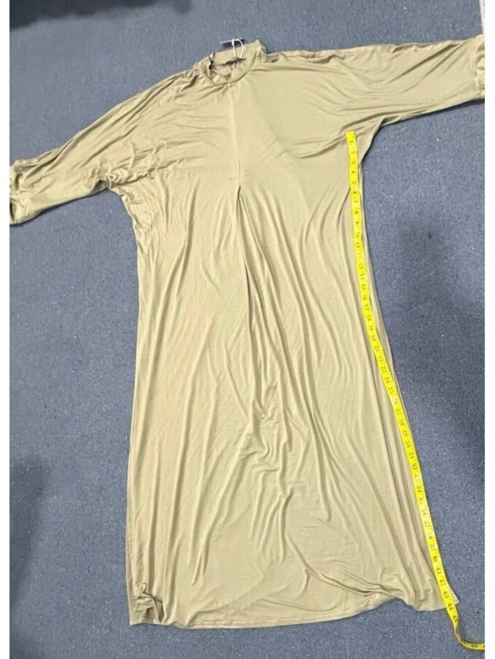 Muslim Women's One Size Khaki Prayer Abaya Set Dress & Hijab Viscose Blend New - Picture 4 of 7